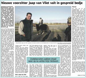 Lees meer over het artikel Nieuwe voorzitter Jaap van Vliet valt in gespreid bedje
