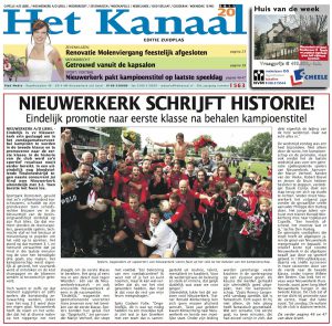 Lees meer over het artikel Nieuwerkerk schrijft historie met promotie naar eerste klasse